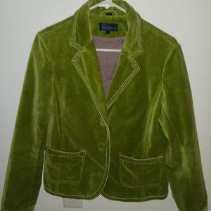 Green velvet Boden blazer. size 14